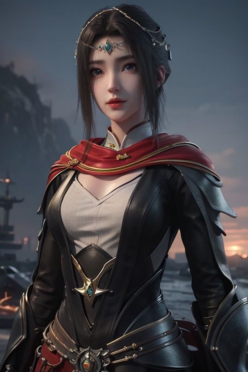 masterpiece,best quality,official art,extremely detailed CG unity 8k wallpaper,1girl, upper body,chinese clothes, above clouds, asteroid, spacecraft,  <lora:朱千凝:0.6>