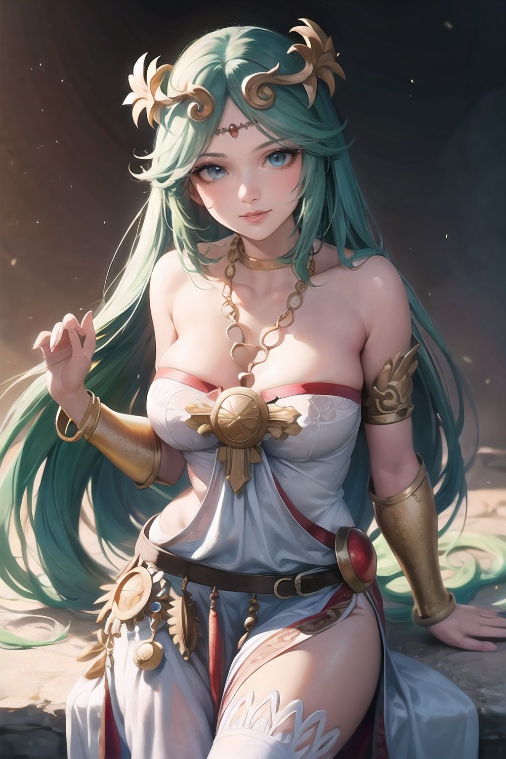 palutena_aiwaifu,  aiwaifu,  green hair on Tensor.Art