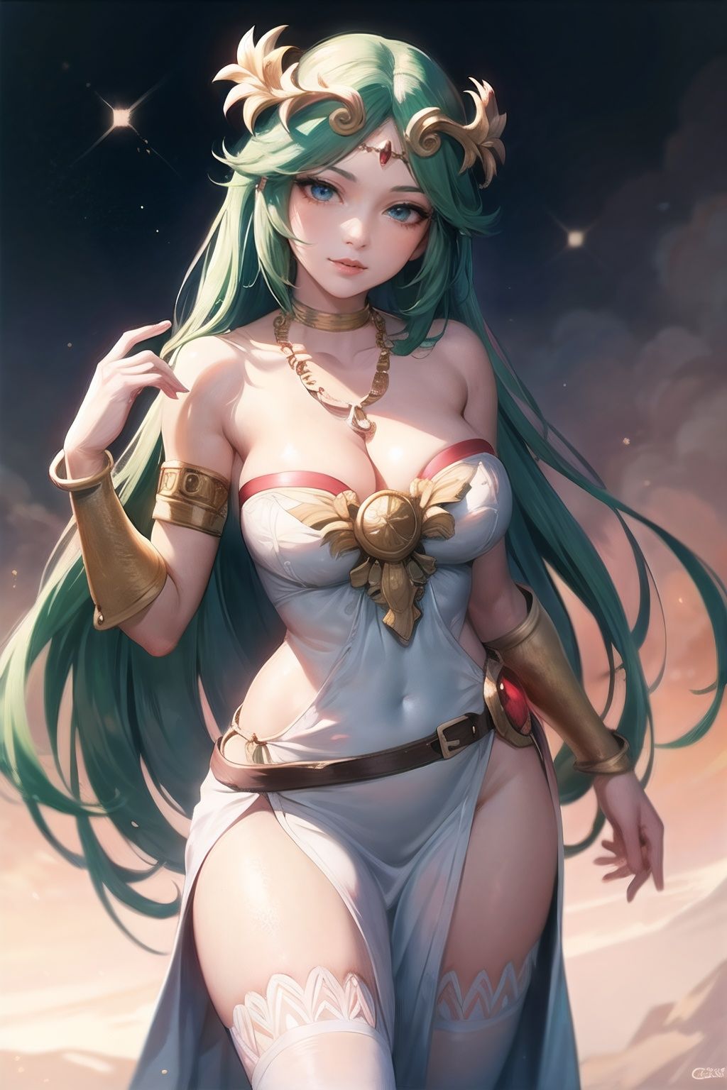 palutena_aiwaifu,  aiwaifu,  green hair on Tensor.Art