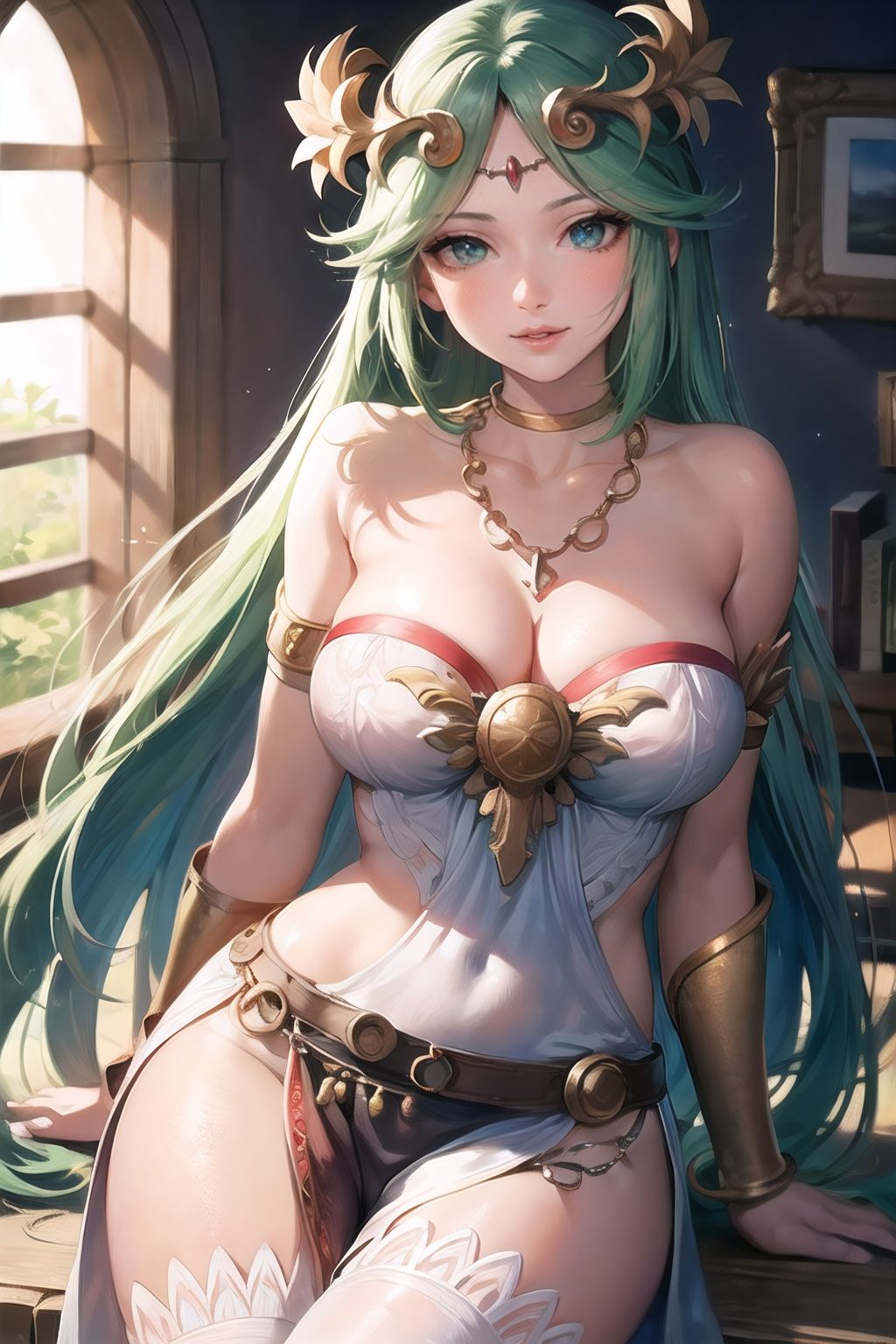 palutena_aiwaifu,  aiwaifu,  green hair on Tensor.Art