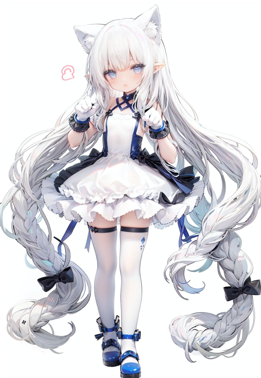 1girl,  white_gloves,  braid on Tensor.Art