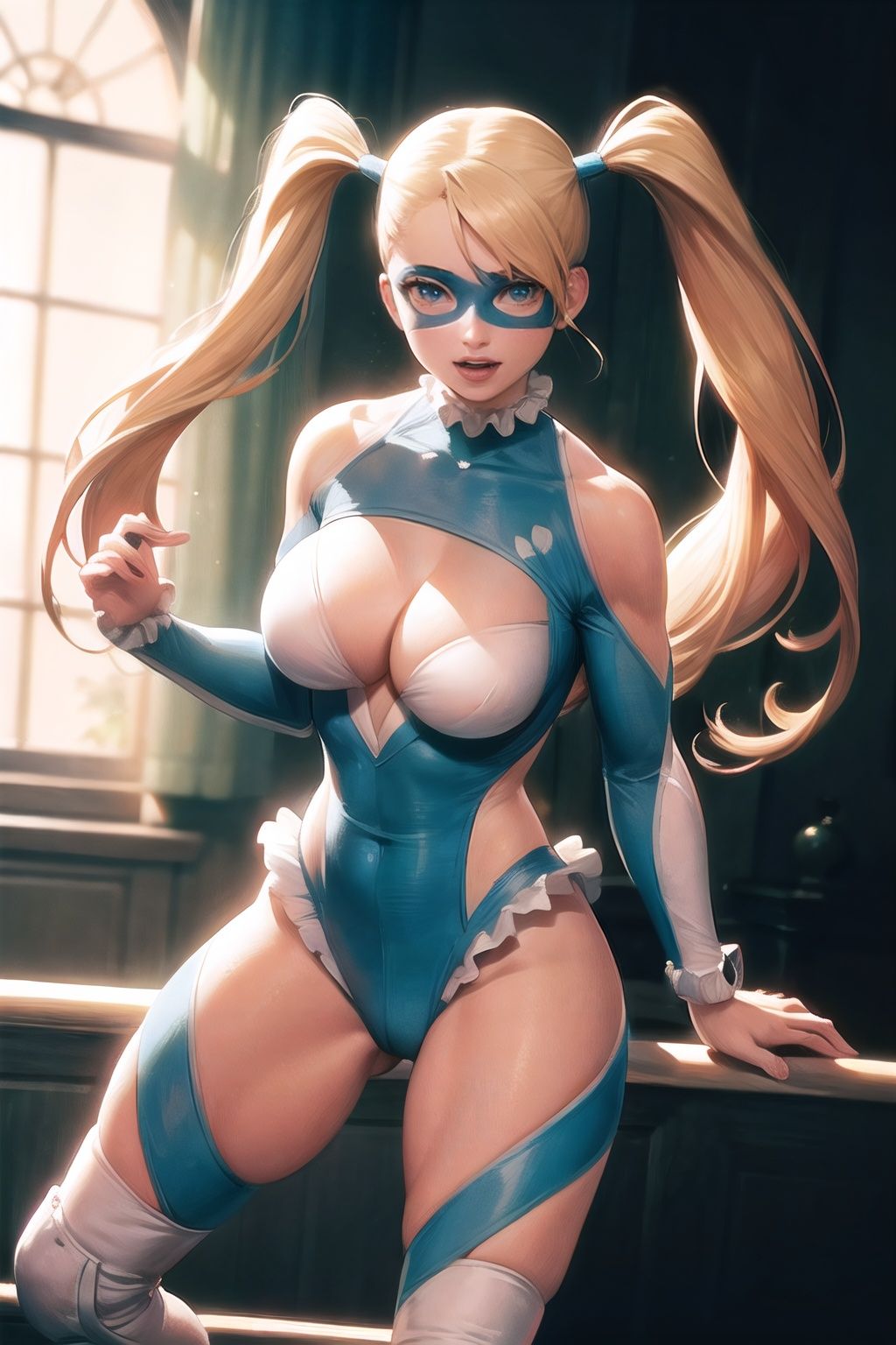 rainbow_mika_aiwaifu,  blonde_hair,  breasts on Tensor.Art
