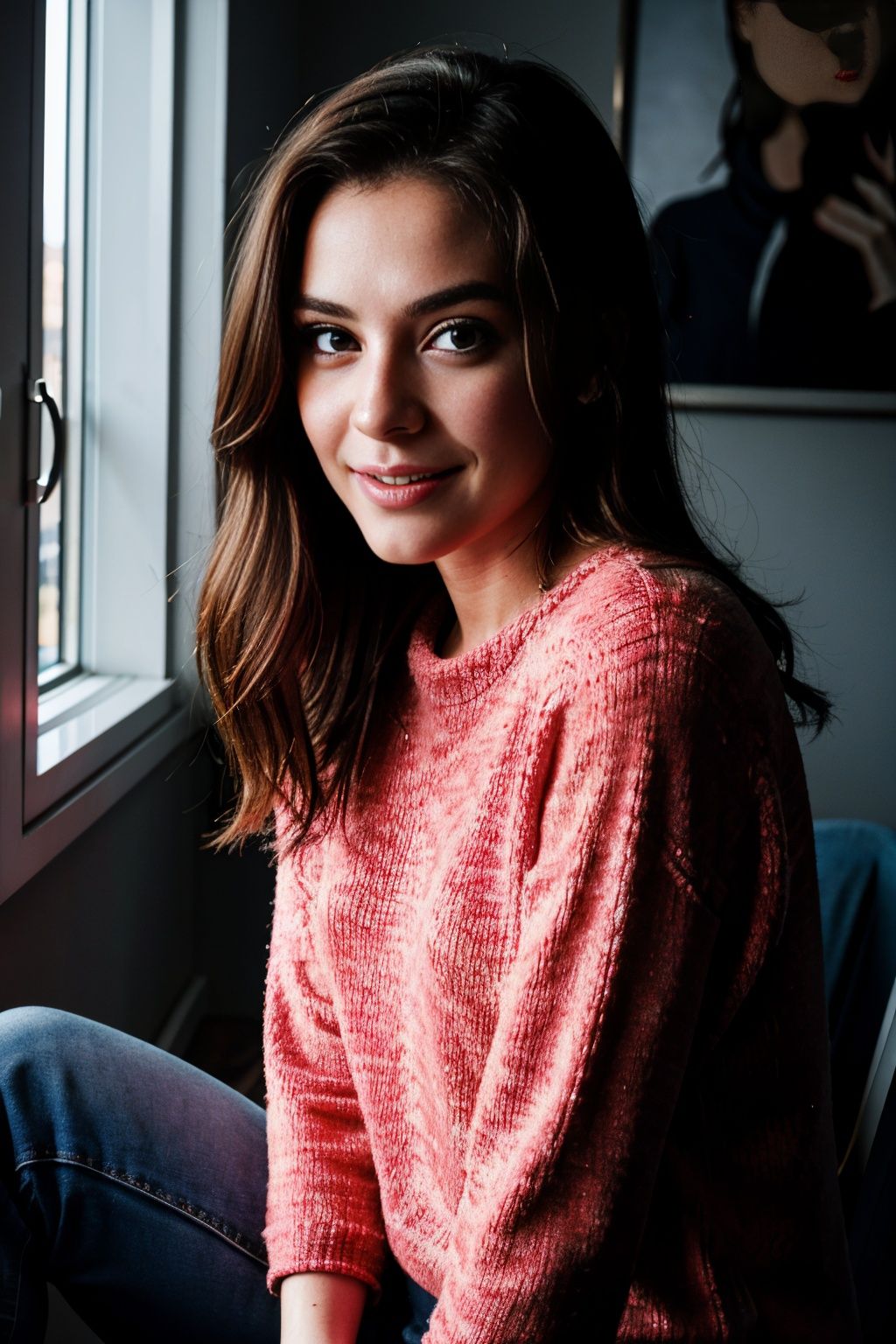 xyzsansweater,  RAW photo,  face portrait photo of beautiful woman on Tensor.Art