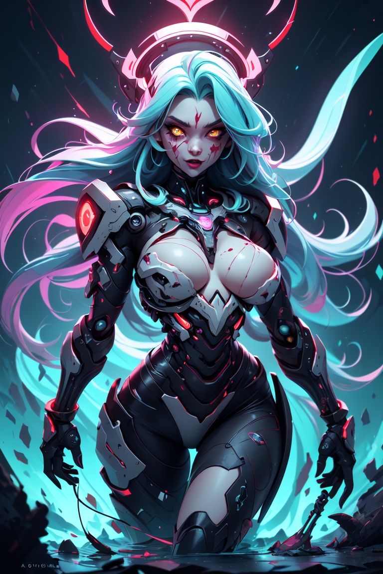 sharp neon sky filled with the souls of the deads,  neon spirits,  realistic ghosts by  🆁⚠🆄🅱🆈 on Tensor.Art