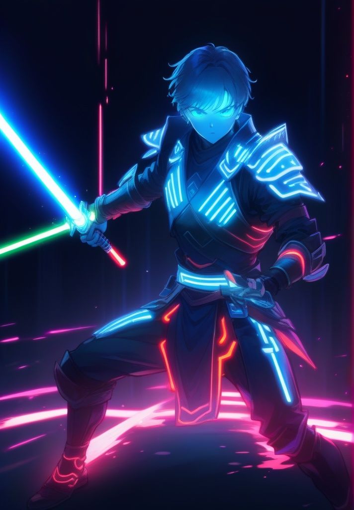 1boy,  armor,  energy sword on Tensor.Art