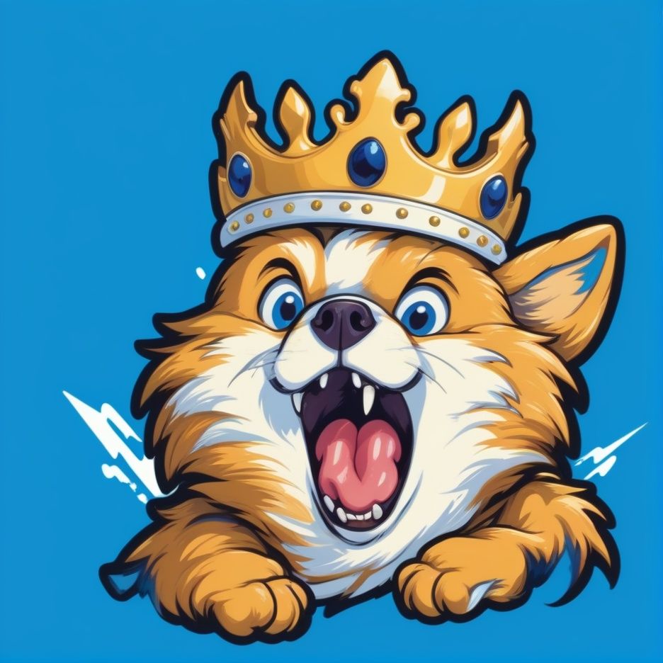 animal focus,  blue background,  crown on Tensor.Art
