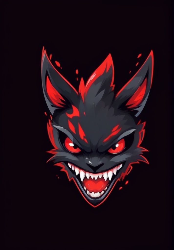black background,  fangs,  looking at viewer on Tensor.Art