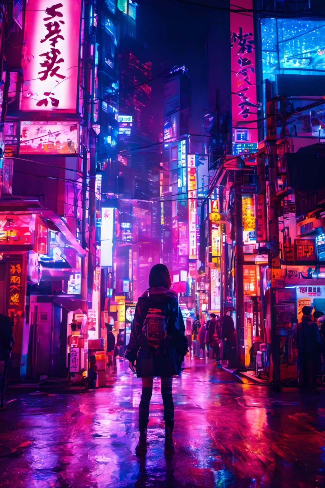 1girl,  standing on building,  cyber by NukeA.I on Tensor.Art