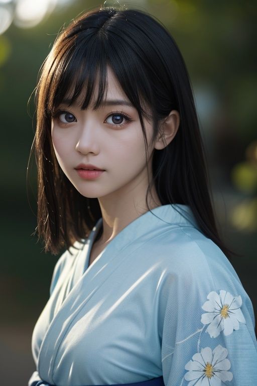 (best quality, masterpiece:1.2), (realistic:1.3), high resolution,(ultra-detailed background, detailed background), bokeh,(symmetrical clear eyes:1.3),an extremely cute and beautiful girl,highly detailed beautiful face and black eyes,beautiful hair,((colorful japanese yukata)),1girl, solo,dynamic angle,cowboy shot, <lora:xsfg:0.6>