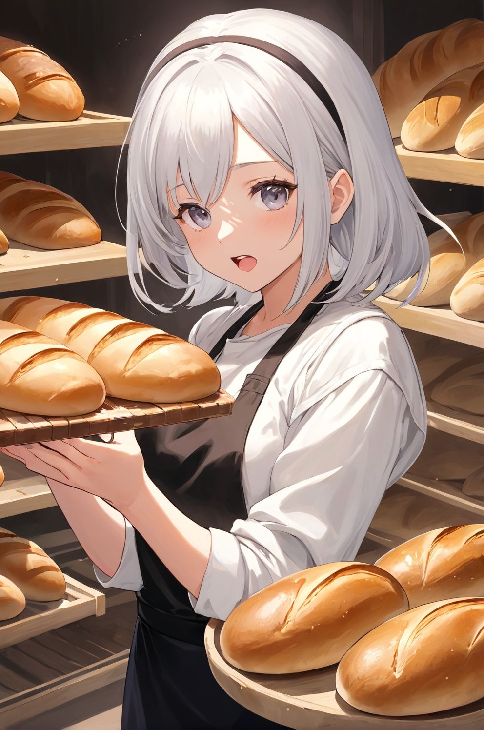 best quality,  masterpiece,  a girl in a bakery by SKBJIJII on Tensor.Art