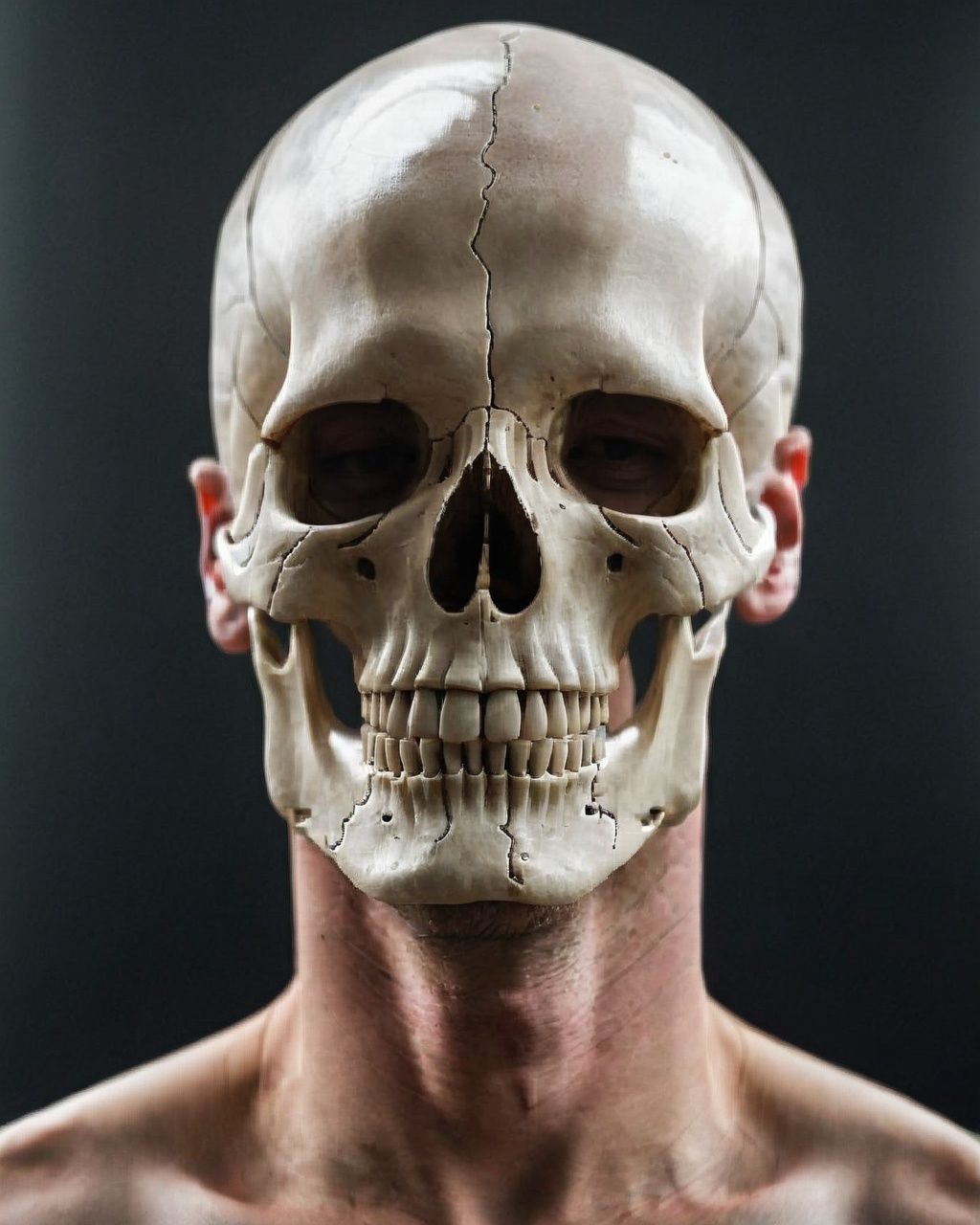 a man with a skull on his head on Tensor.Art