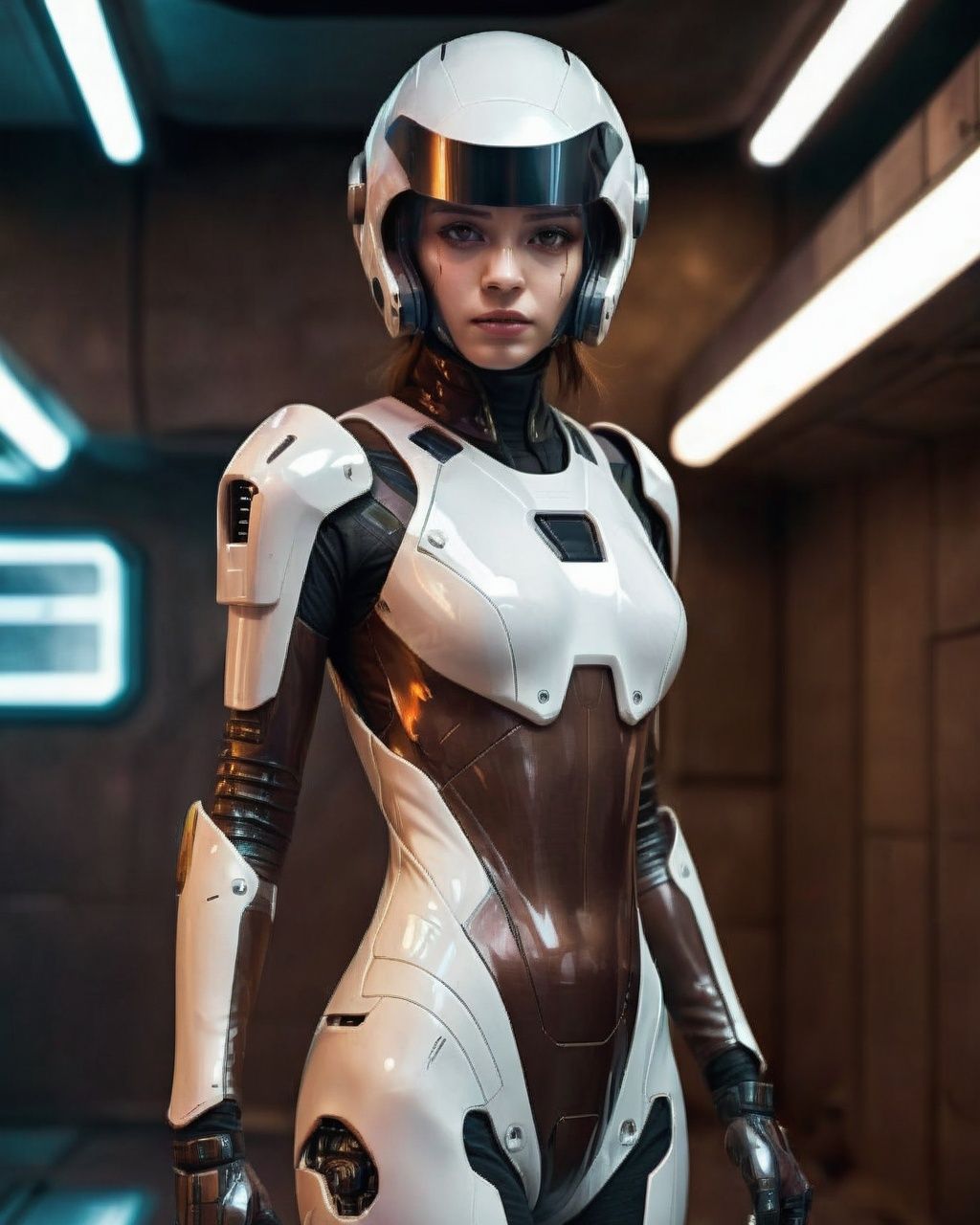 a woman in a futuristic suit and helmet ,  1girl,  solo on Tensor.Art