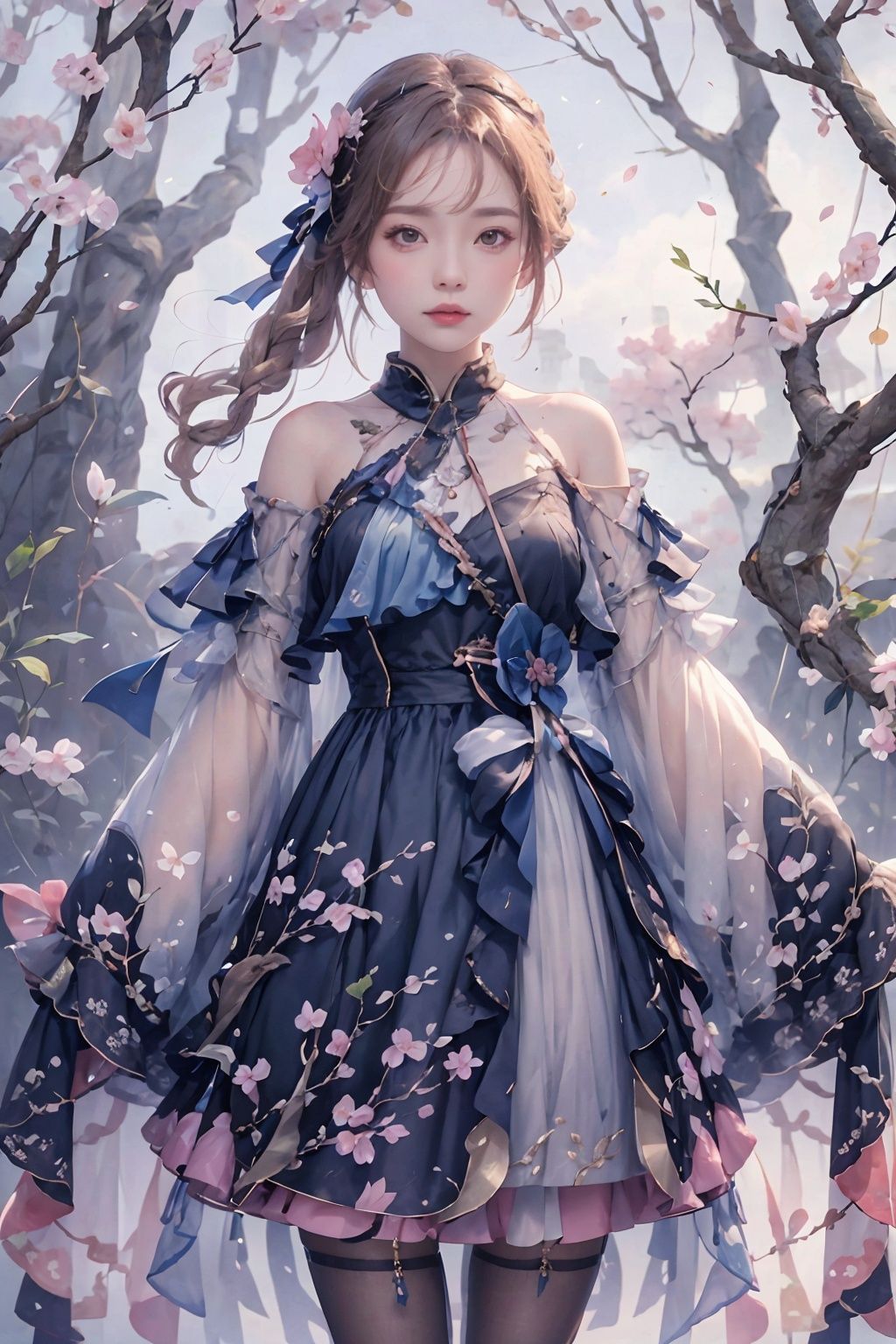 qzclothing,  black dress,  flower by 轻舟 on Tensor.Art