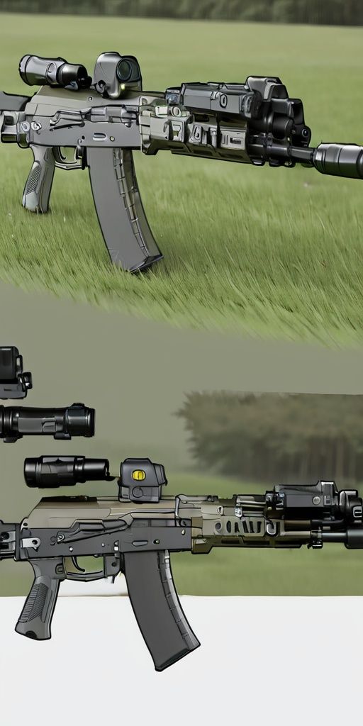 masterpiece,best quality,<lora:ak:1>,ak,assault rifle,outdoor,grass,