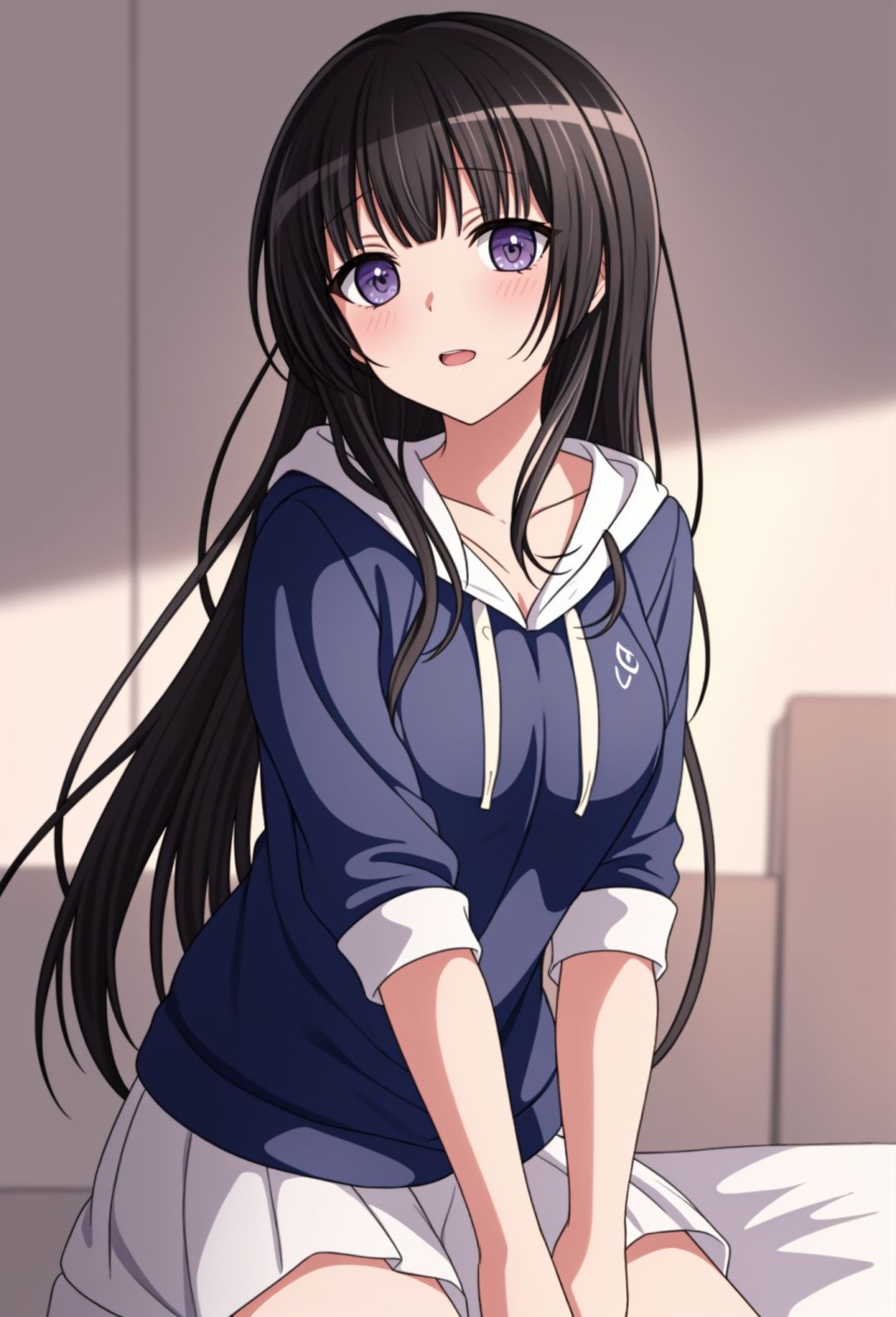 purple eye,long hair,masterpiece, best quality,hoodie