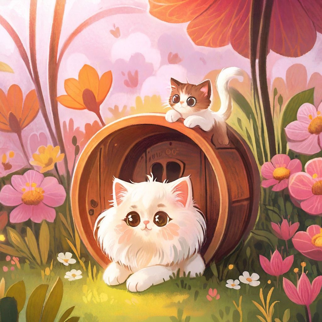 Cute tiny little kitty,  puffy adorable white fur,  adorable cute shiny big brown eyes by Madmoon on Tensor.Art