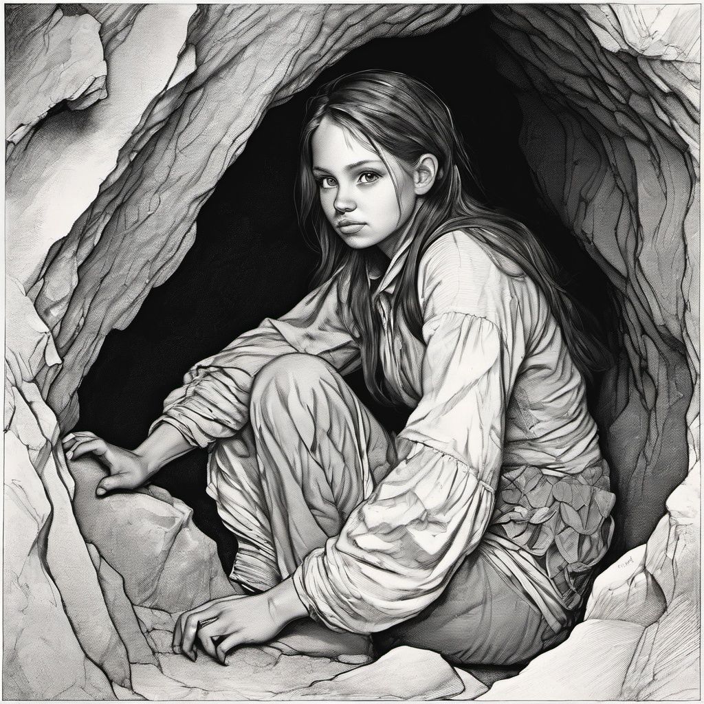 portrait of a girl in cave, by VVinchi