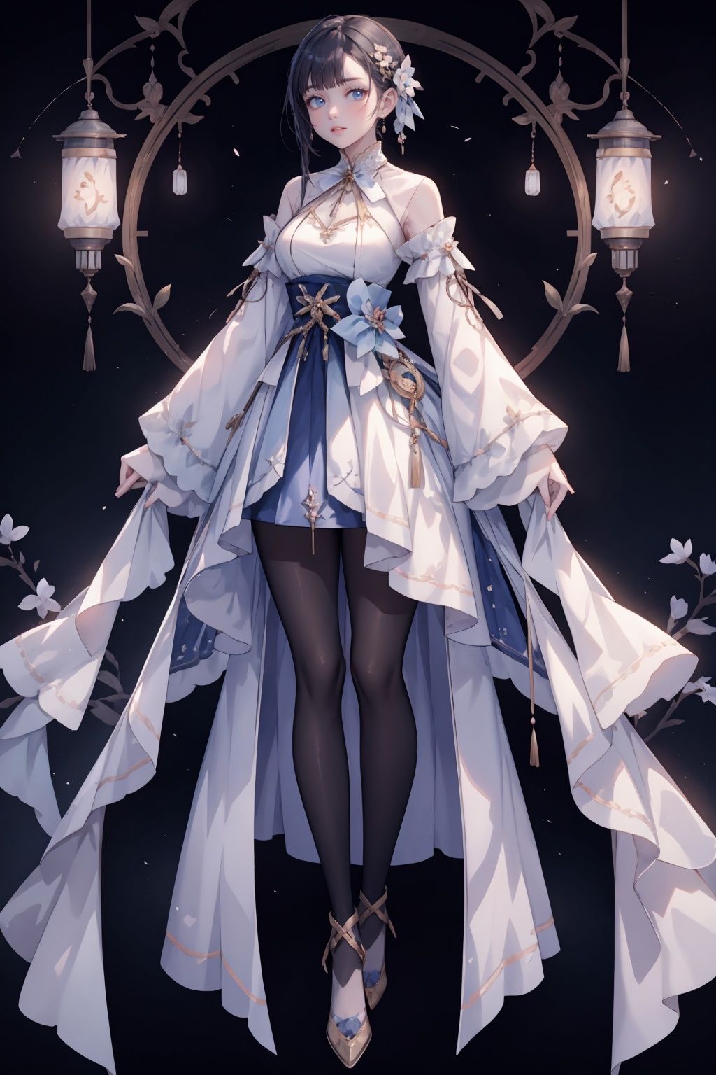 qzclothing_white,  solo,  sleeves past fingers by 轻舟 on Tensor.Art