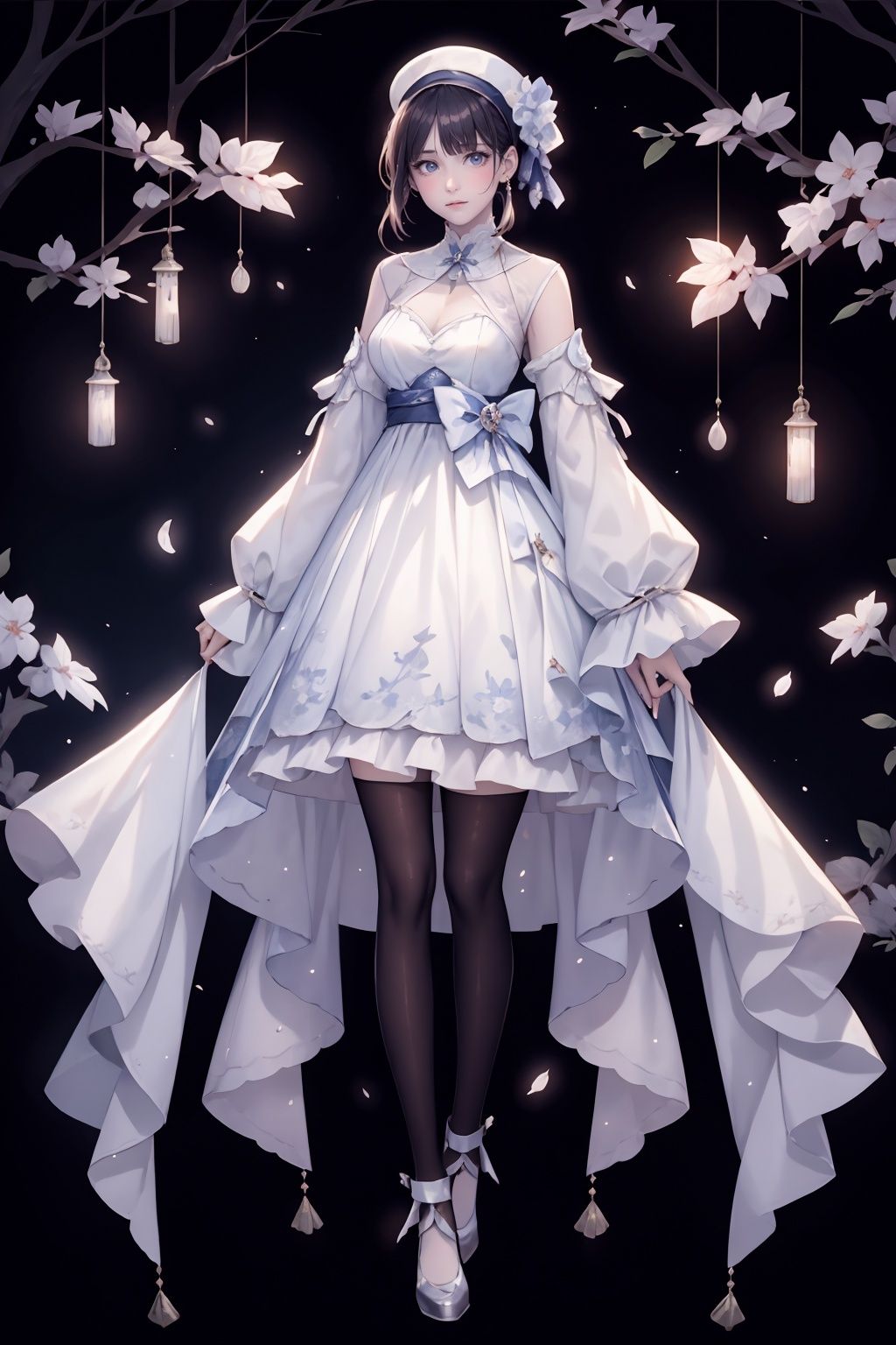 qzclothing_white,  solo,  sleeves past fingers by 轻舟 on Tensor.Art