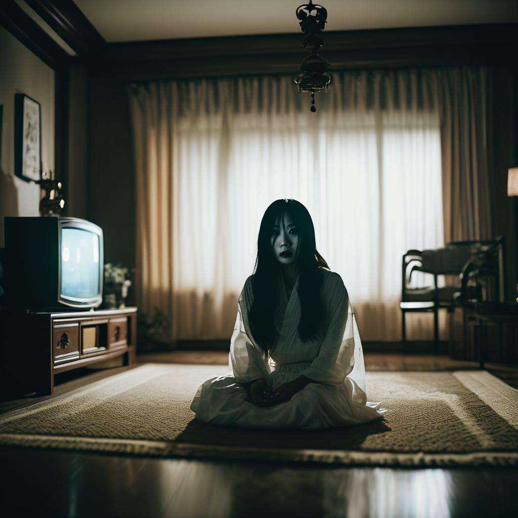 cinematic photo asian horror, 1ghost girl, living room<lora:asianghostv4:1> . 35mm photograph, film, bokeh, professional, 4k, highly detailed