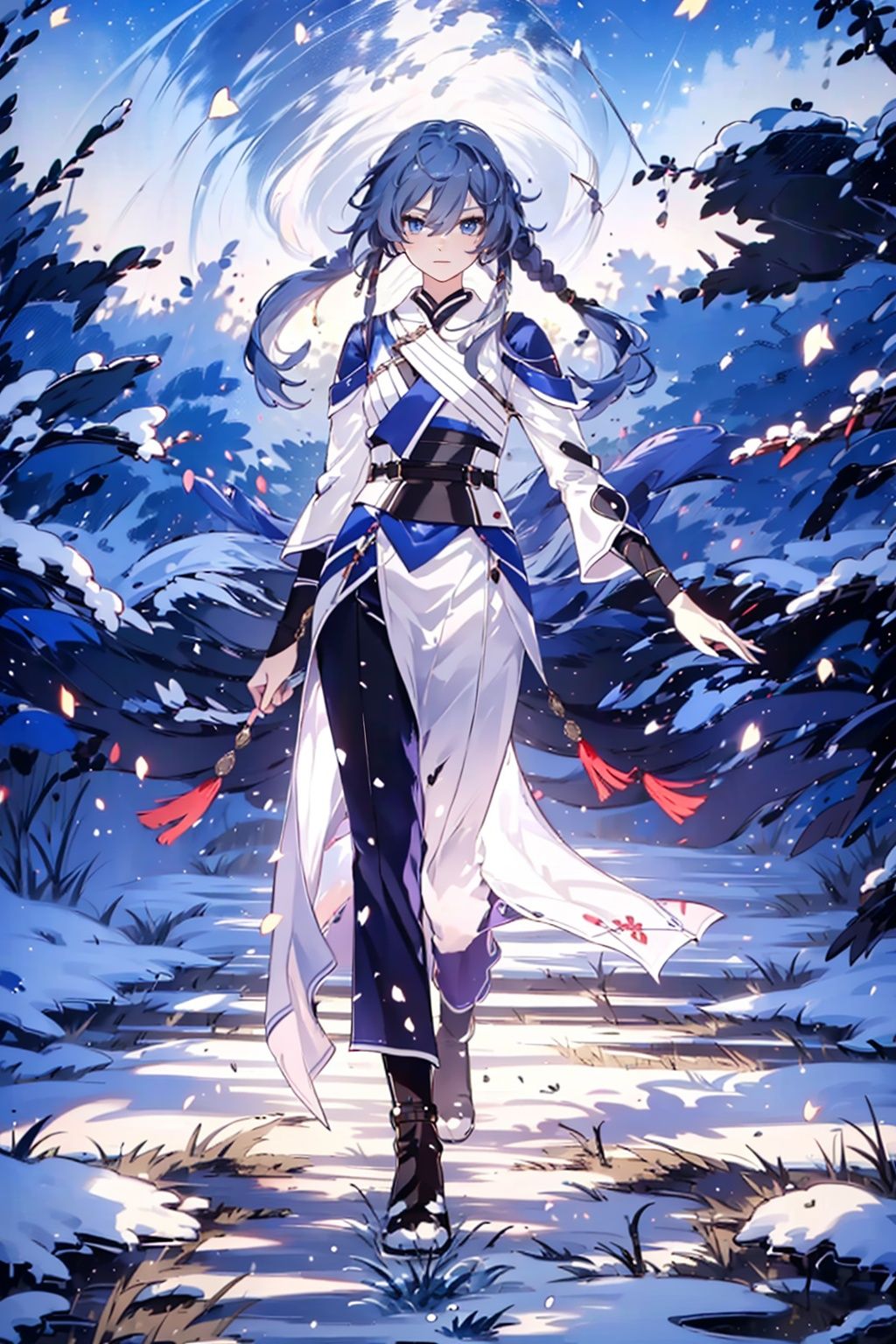 Realistic, masterpiece, highest quality, high resolution, full body, 1 female, long silver-gray hair, delicate beautiful face, super detailed eyes, snow-white skin, beautiful standing posture, photo, high-end sense, simple background, professional lighting, (85mm, f/1.2, Fujifilm XT4), Chinese ink painting, seecolor, Taoism,senti,fuhua/heiyu,fu_hua,taixu