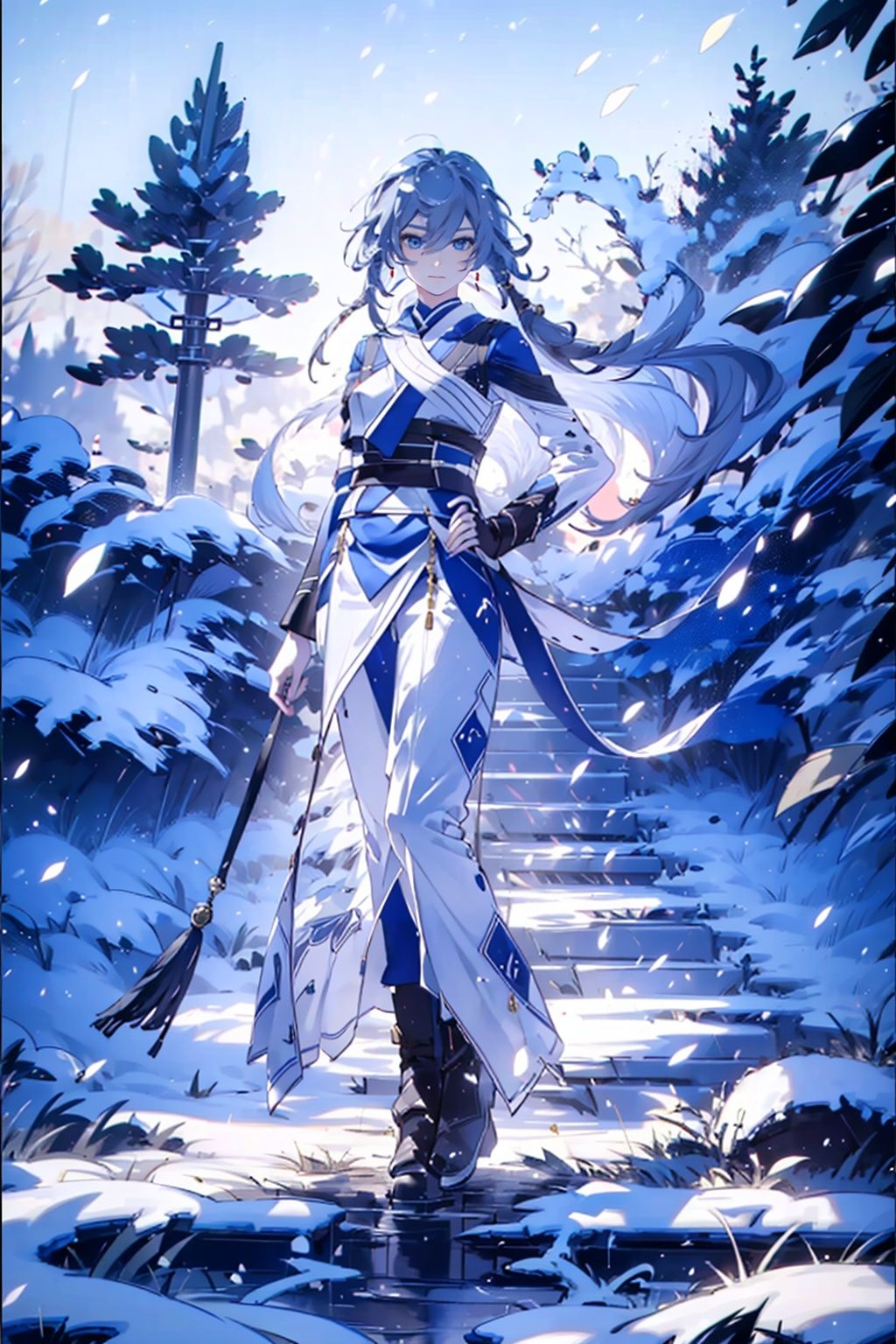 Realistic, masterpiece, highest quality, high resolution, full body, 1 female, long silver-gray hair, delicate beautiful face, super detailed eyes, snow-white skin, beautiful standing posture, photo, high-end sense, simple background, professional lighting, (85mm, f/1.2, Fujifilm XT4), Chinese ink painting, seecolor, Taoism,senti,fuhua/heiyu,fu_hua,taixu