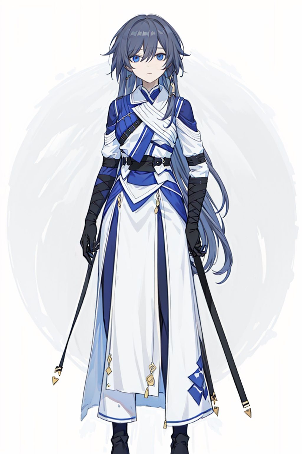  (masterpiece:1.3), (the best quality:1.2), (super fine illustrations:1.2), (Masterpiece), high quality, high detail,((white background:1.2)), looking at viewer, (SOLO:1.4),outline,,simple background, fu hua, bangs, long hair
,fu_hua