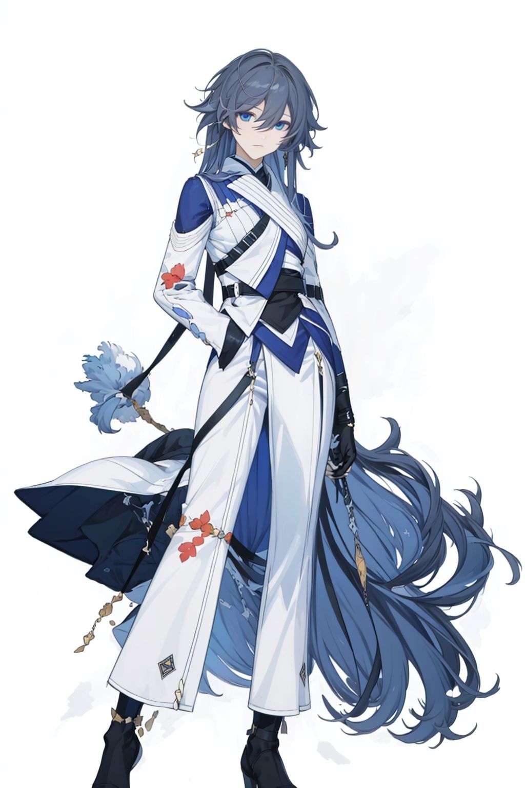 (masterpiece:1.3), (the best quality:1.2), (super fine illustrations:1.2), (Masterpiece), high quality, high detail,((white background:1.2)), looking at viewer, (SOLO:1.4),outline,,simple background,  fu hua, bangs, long hair
,fu_hua