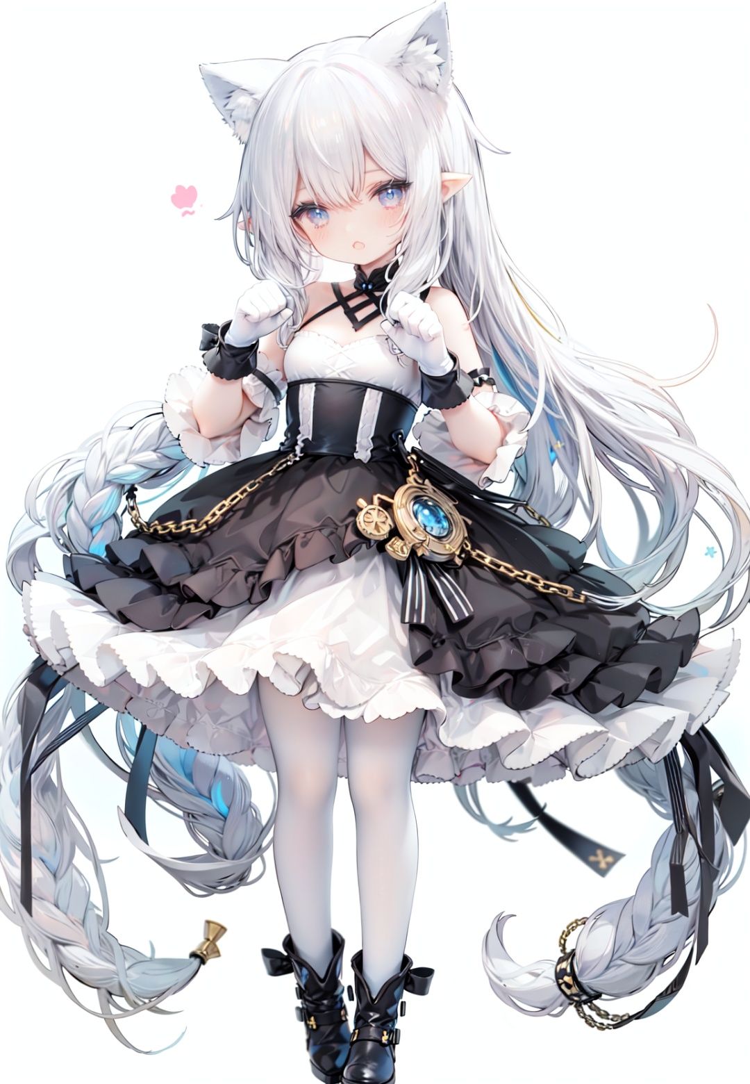 1girl,  white_gloves,  braid on Tensor.Art