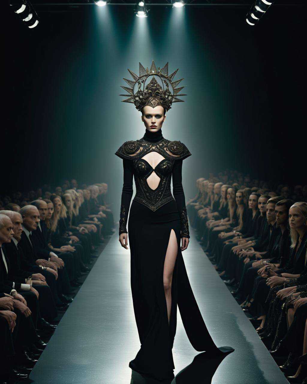 a weird fashion runway,  by Jana Nedzvetskaya ,  by Gary Graham on Tensor.Art
