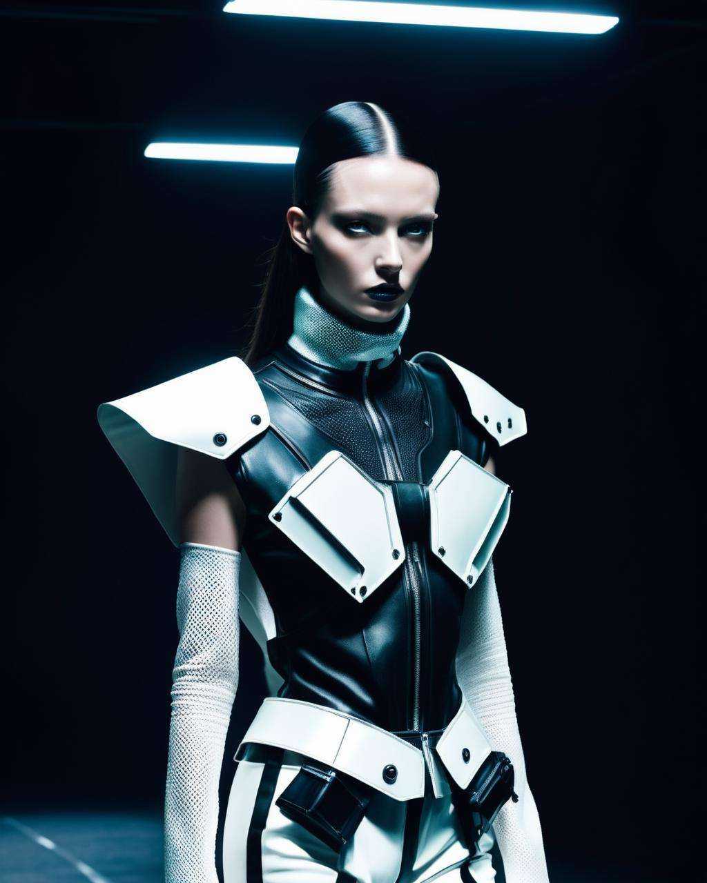 a weird fashion runway inspired by 90s cyberpunk ,  by Lisa Thon ,  by Tomas Maier on Tensor.Art