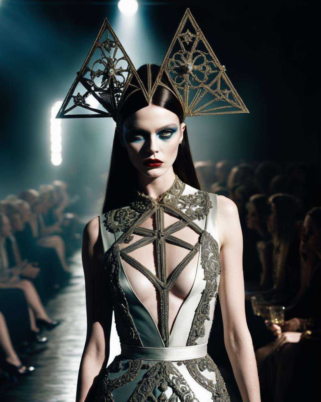 a weird fashion runway,  by Marie St John ,  by Emilie Louise Flöge on Tensor.Art