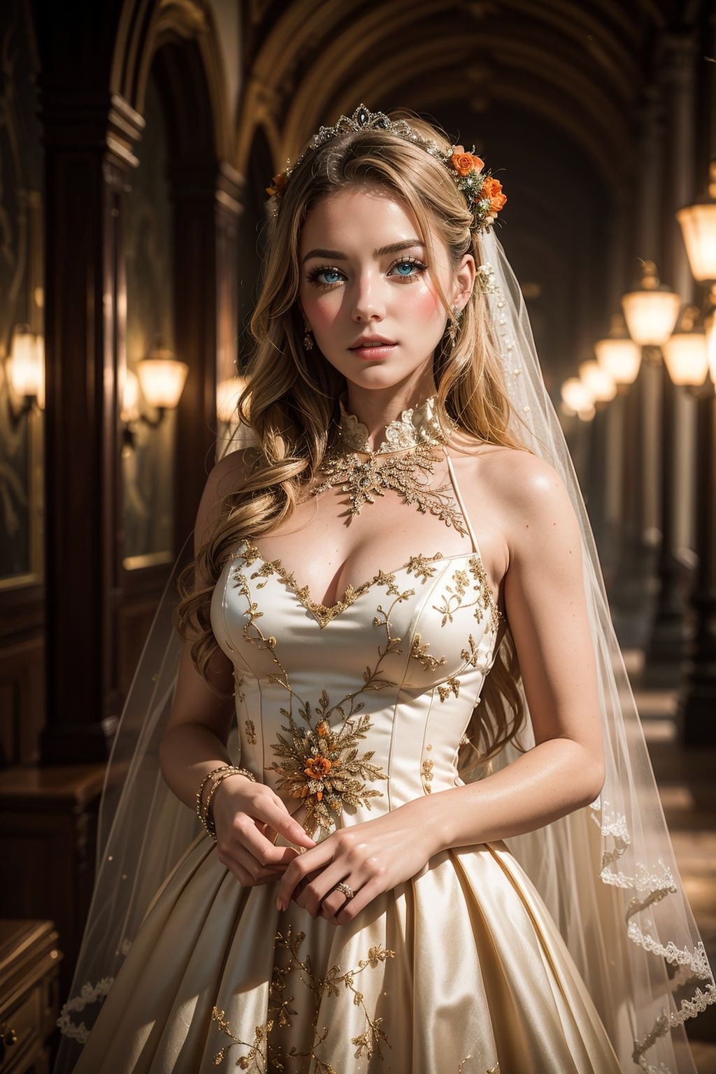 Story,  sparkling beautiful eyes,  blonde hair on Tensor.Art