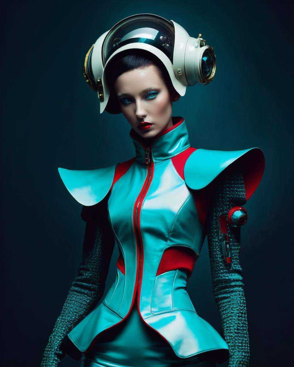 weird fashion,  fashion photography ,  inspired by classical paintings and cyberpunk on Tensor.Art