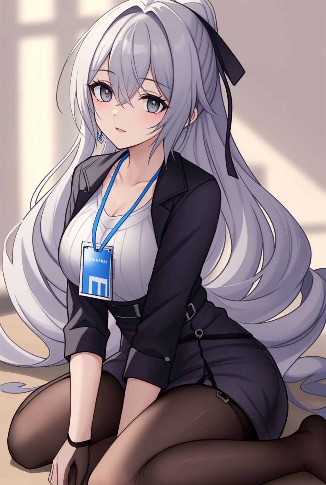 grey eyes，masterpiece, best quality,ID card,wariza