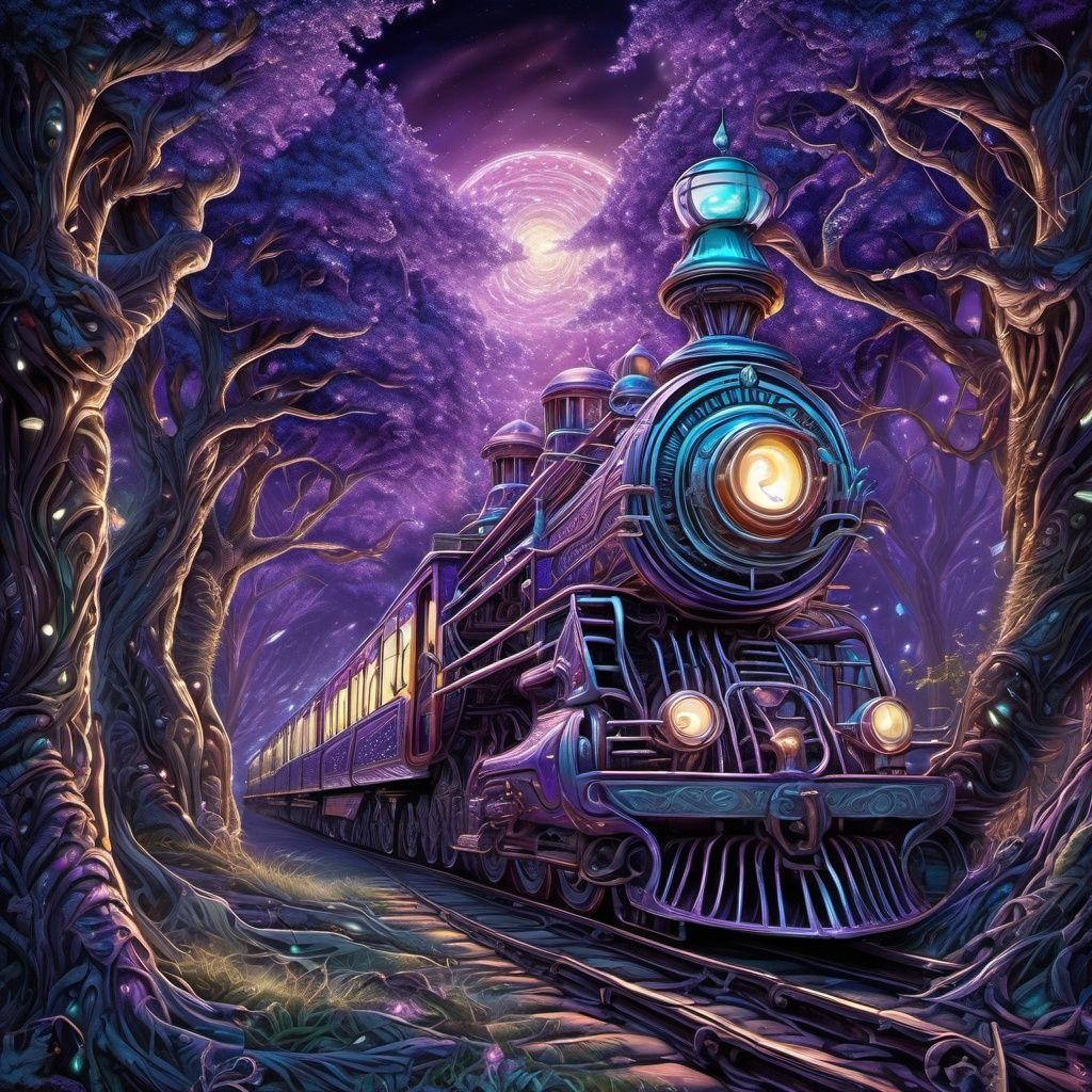 Art by  Dan Mumford
Josephine Wall
"imagine a bioluminescent purple glowing the cheshire cat as a train in ethereal enchanted wonderland, soft lighting, sharp focus,  paint drops, rough edges, trending on artstation, studio photo, intricate details, highly detailed"
luminism, ultra  highly detailed, 32 k, 
Fantastic Realism complex background, dynamic lighting, lights, digital painting, intricated pose, highly detailed intricated, Broken Glass effect, no background, stunning, something that even doesn't exist, mythical being, energy, molecular, textures, iridescent and luminescent scales, breathtaking beauty, pure perfection, divine presence, unforgettable, impressive, breathtaking beauty, Volumetric light, auras, rays, vivid colors reflects



















