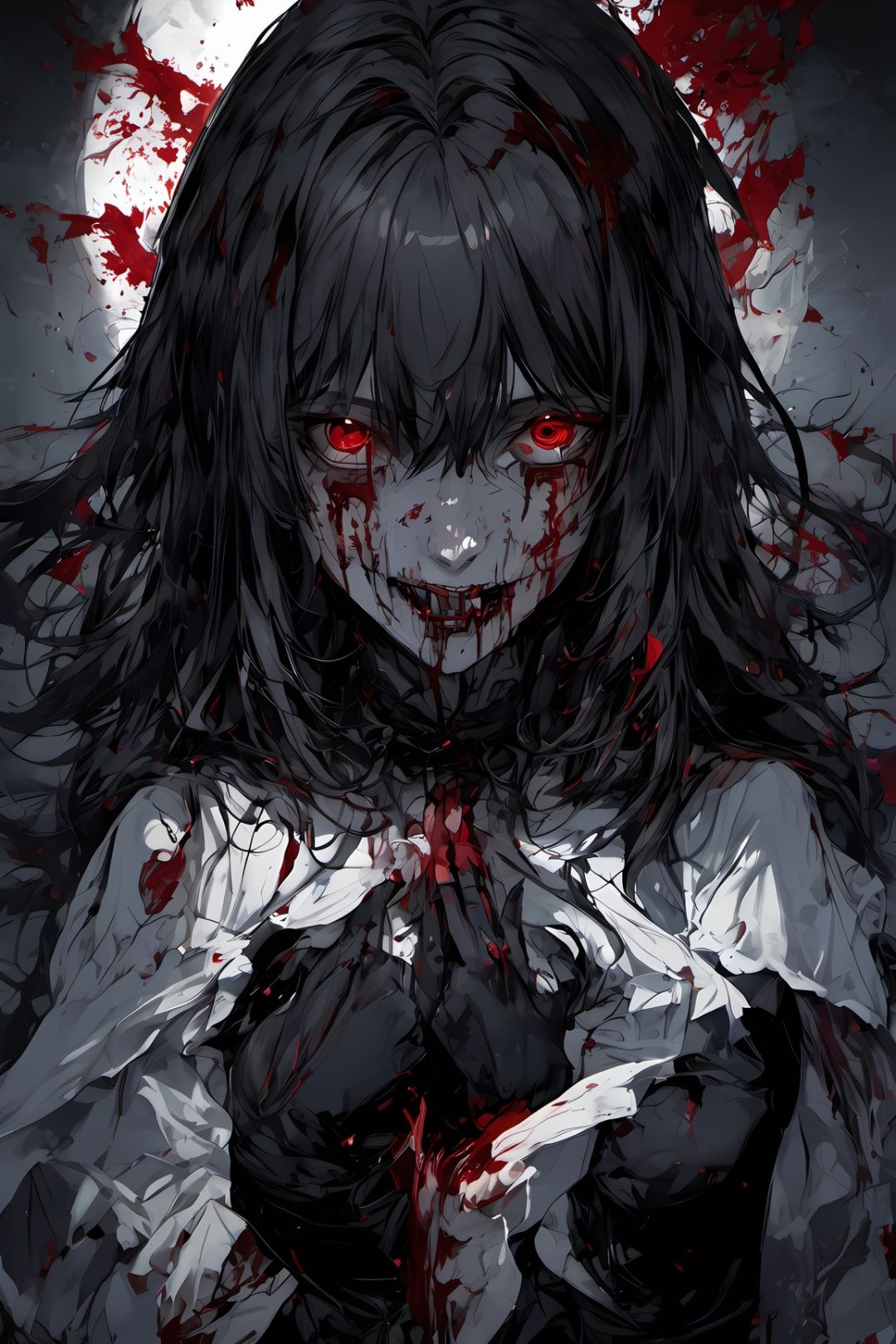 ghost girl,  scary with blood,  high quality by NukeA.I on Tensor.Art