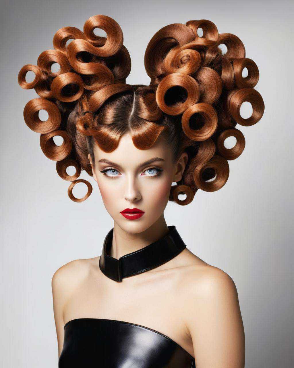 crazy alternate hairstyle,  fashion photography,  hairstyle inspired by Dana Schutz and Mark Schultz on Tensor.Art