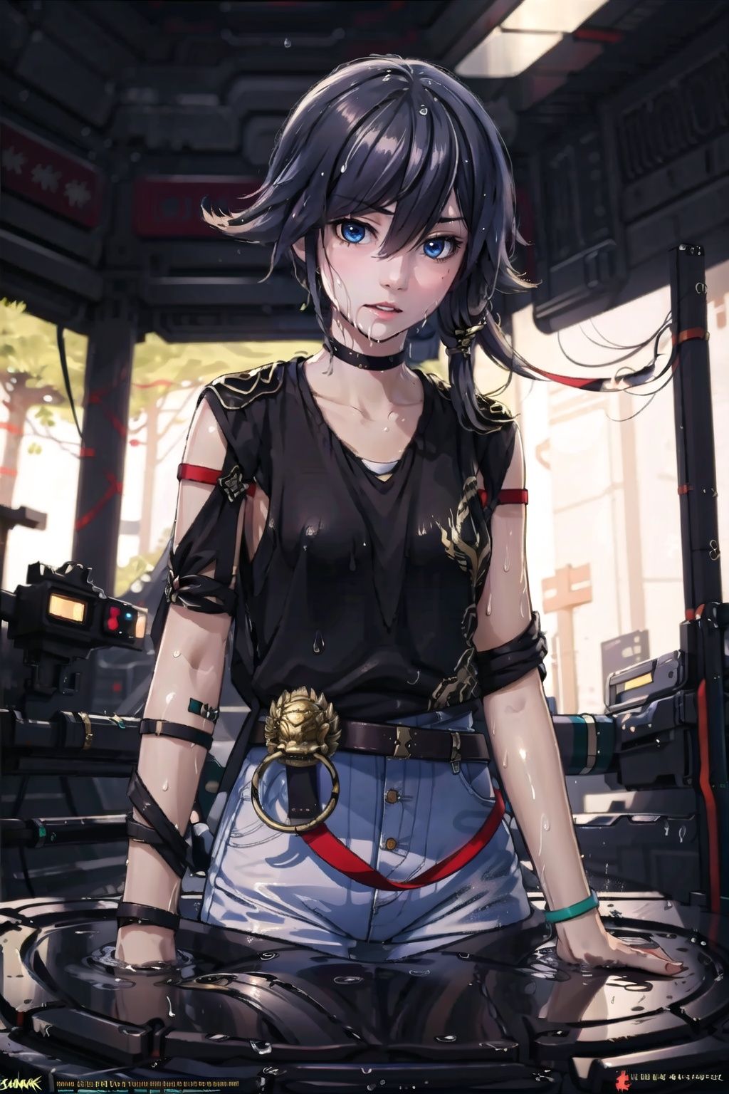  masterpiece, best quality, masterpiece,best quality,official art,extremely detailed CG unity 8k wallpaper,1girl,wet_clothes,corner,senti,origen,fu_hua,taixu