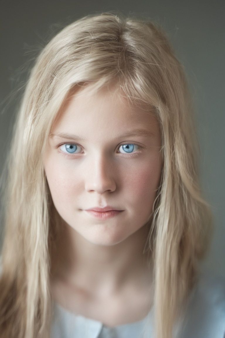 portrait of a girl,  looking_at_camera,  sky blue eyes on Tensor.Art