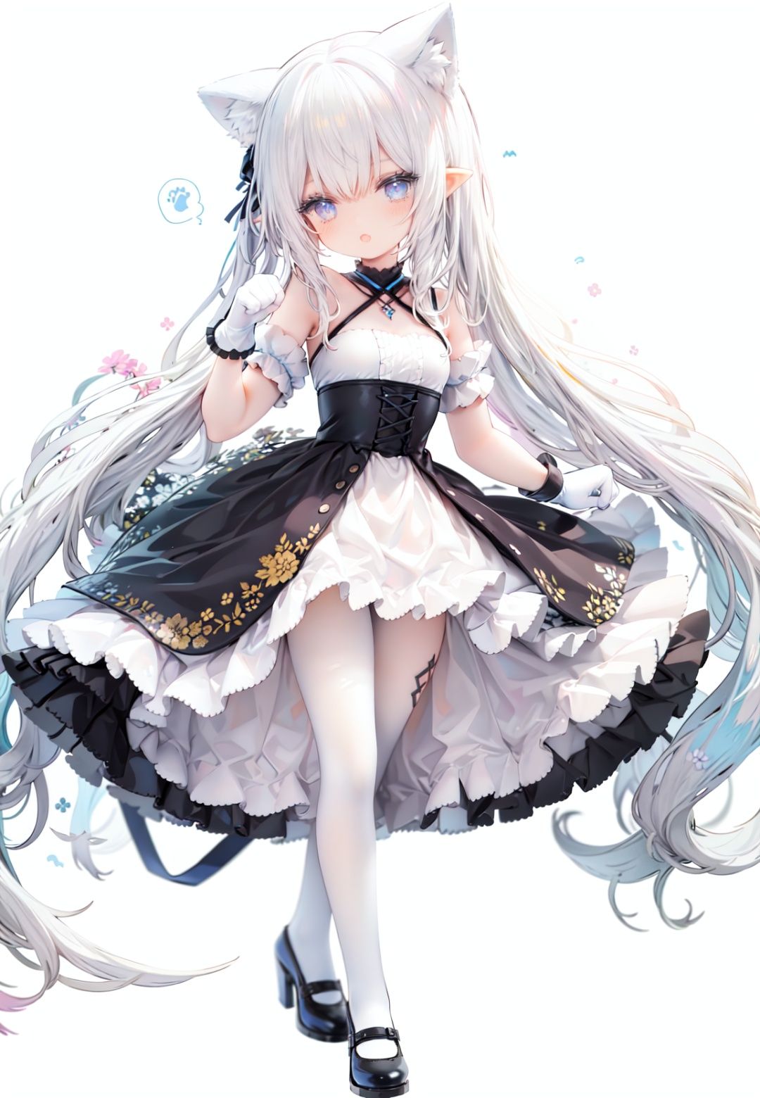 1girl,  white_gloves,  braid on Tensor.Art