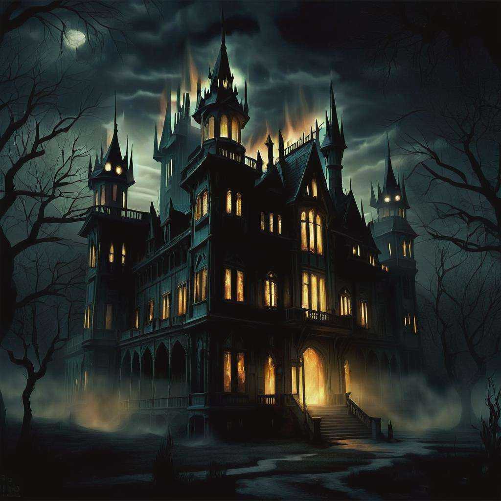 dark,  eerie,  Celestial Palace of Everlasting Light by DonMischo on Tensor.Art