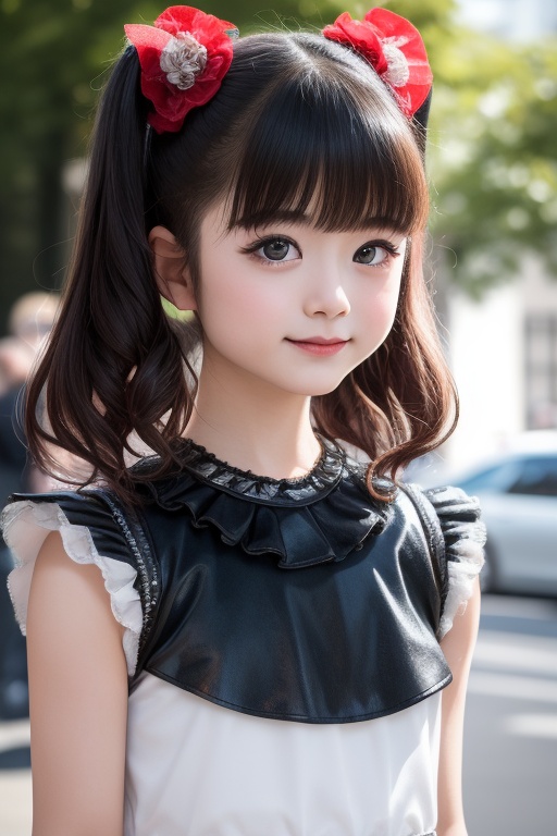 A bright sunny day photo of YUIMETAL (Yui Mizuno) from BABYMETAL,  speaking,  age 9 on Tensor.Art