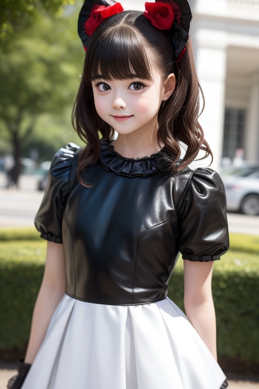 A bright sunny day photo of YUIMETAL (Yui Mizuno) from BABYMETAL,  speaking,  age 9 on Tensor.Art
