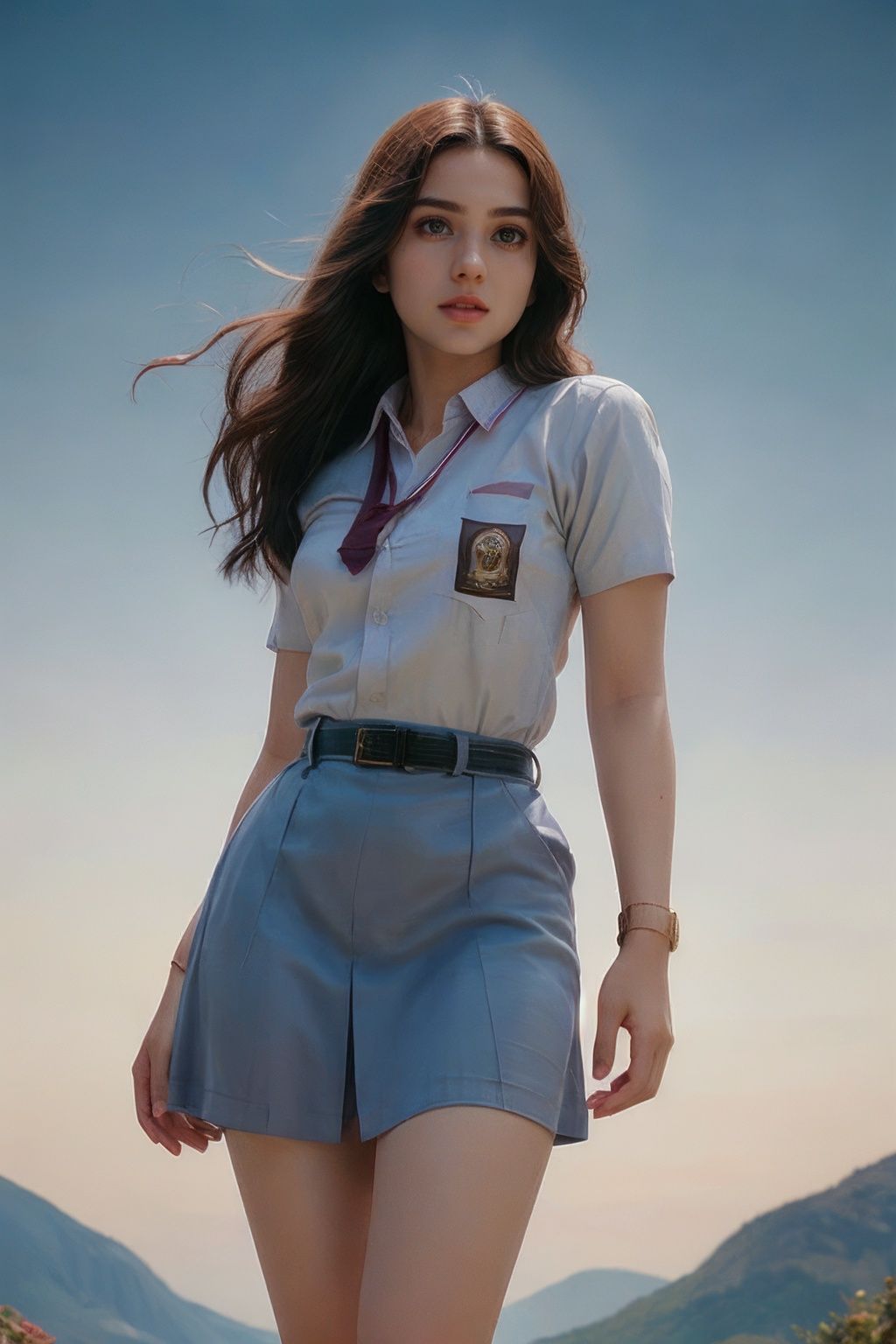 Hyperrealistic art cinematic photo ethereal fantasy concept art of **4c3w3k,  white clothes,  full body photo of the most...