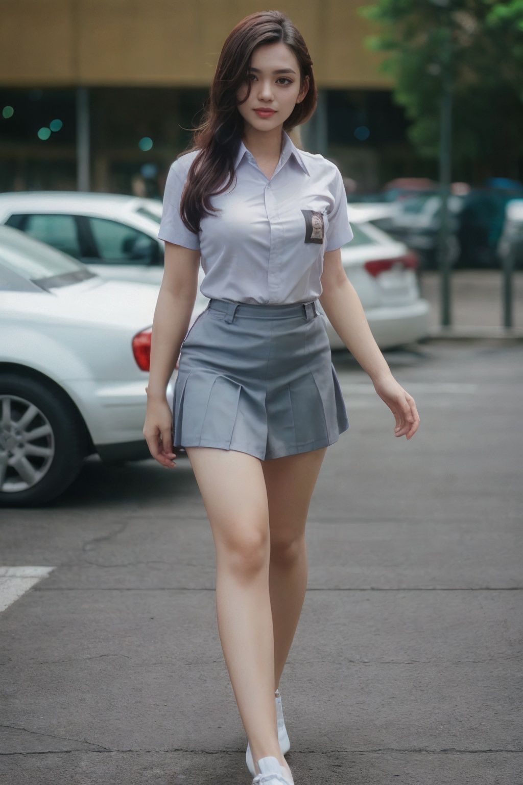 cinematic photo **4c3w3k,  white clothes,  full body photo of the most beautiful woman in the world wearing the **4c3w3k b...