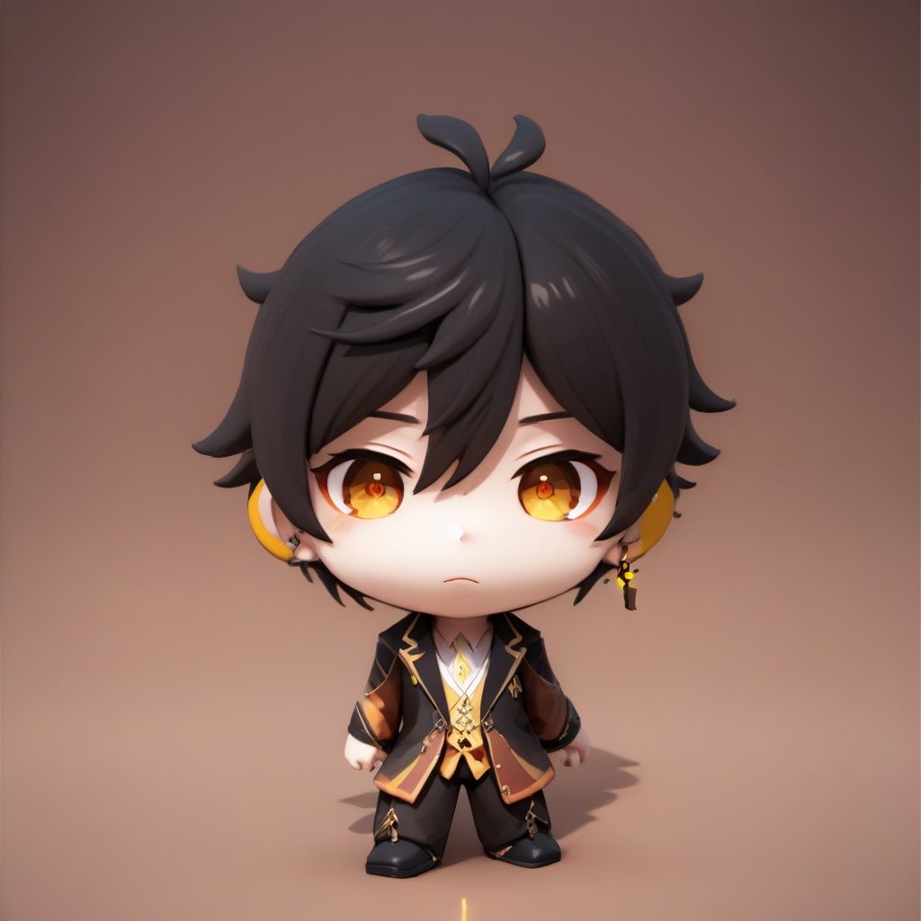 zhongli, 1boy, male focus,3D,chibi