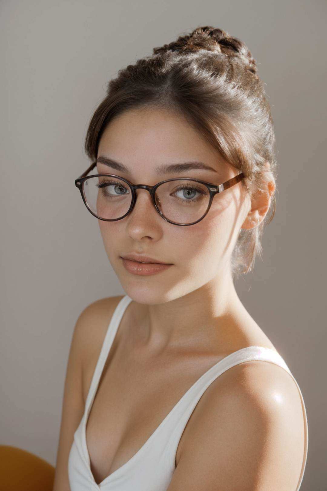 photo of CandelaGallo,  she is wearing chinese clothes,  she is wearing glasses on Tensor.Art
