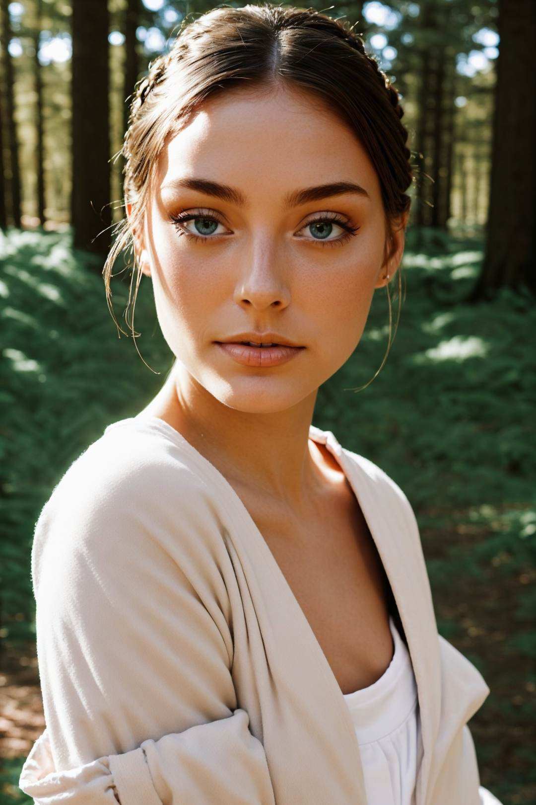 photo of CandelaGallo wearing makeup,  she is wearing sweatpants ,  she is wearing wide sleeves on Tensor.Art