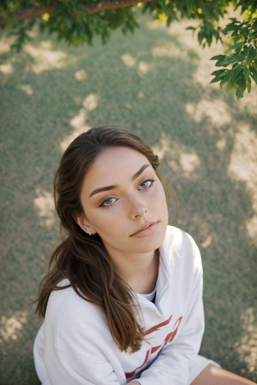photo of CandelaGallo wearing makeup,  she is wearing sweatshirt ,  she is wearing epaulettes on Tensor.Art